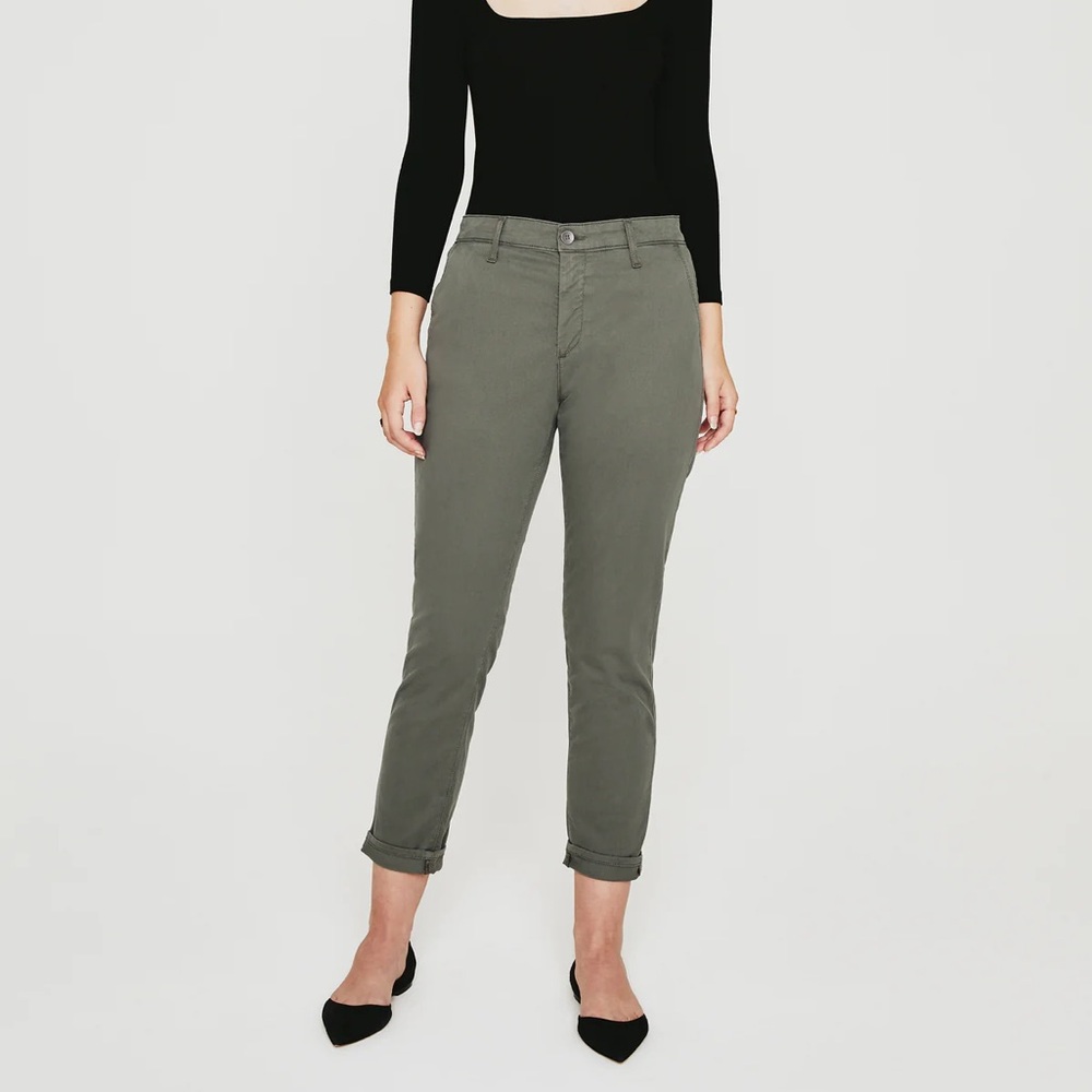 AG Adriano Goldschmied the Caden tailored trouser size 24 R color olive